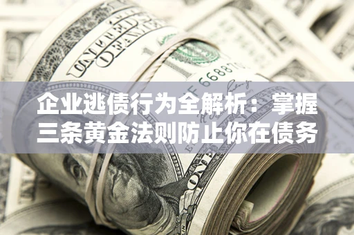 济南企业逃债行为全解析：掌握三条黄金法则防止你在债务乱局中“踩雷”