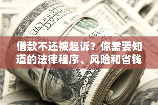 济南借款不还被起诉？你需要知道的法律程序、风险和省钱技巧